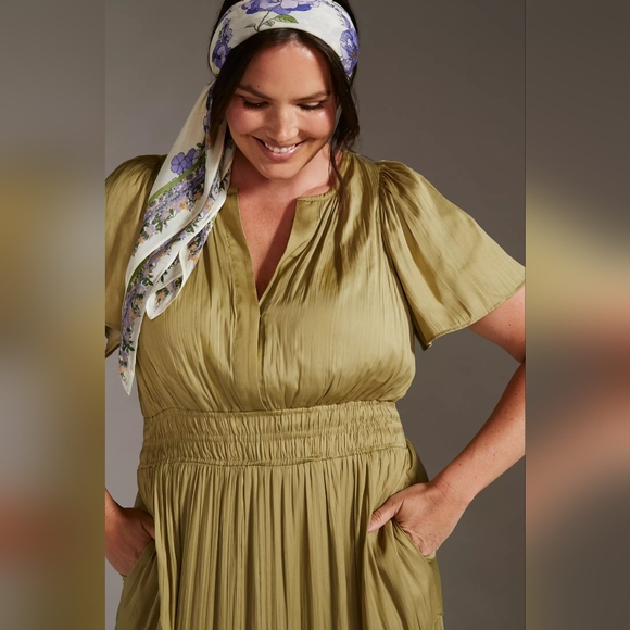 ANTHROPOLOGIE The Somerset Maxi Dress Satin - Picture 4 of 8